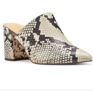 Nine West snake skin mules